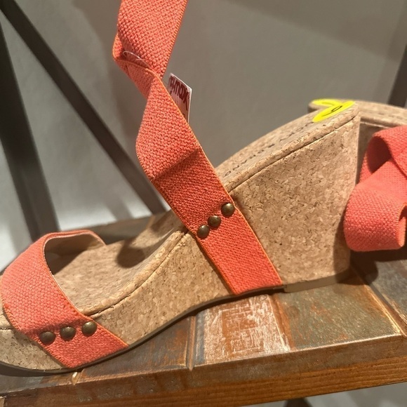NWT Lucky Brand Maxyne Cork Wedge sandals pumps ankle strap open toed size 9 - Picture 8 of 10